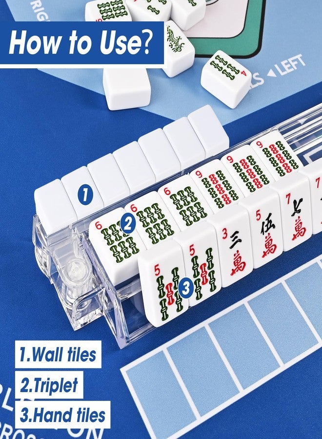 Goldge Mahjong Racks with Pushers Set of 4, Clear Acrylic All-in-One Mahjong Pushers and Racks, Transparent American Mahjong Tile Racks, Durable Lightweight Mahjong Accessories - Image 3